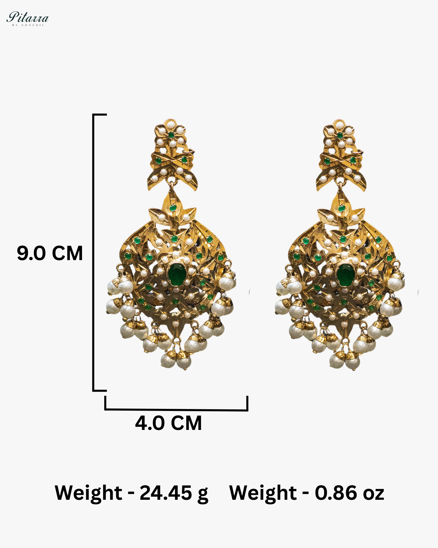 Green Multi Layer White Pearls Punjabi Jadau Necklace Set