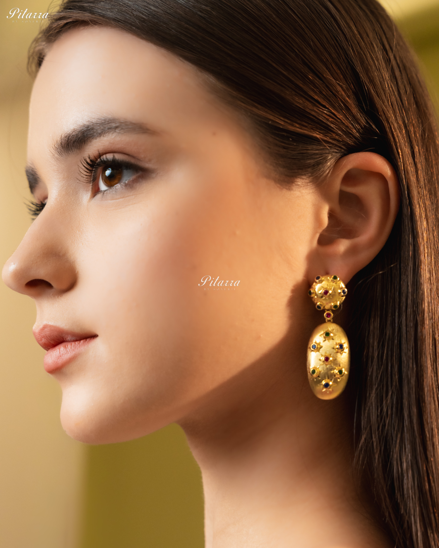 Multi Color Stones 92.5 silver Earrings