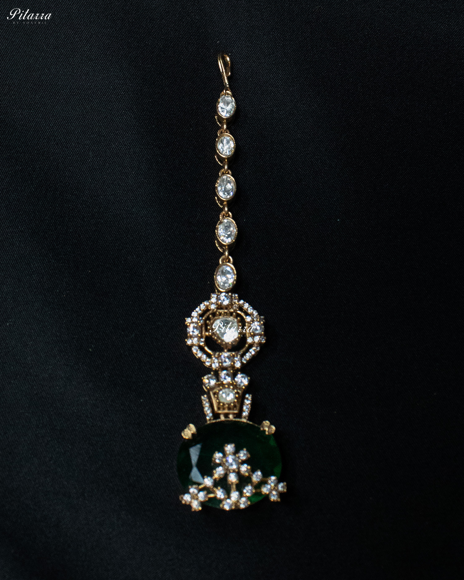 Emerald Big Stone Victorian Polki Kundan Necklace Set