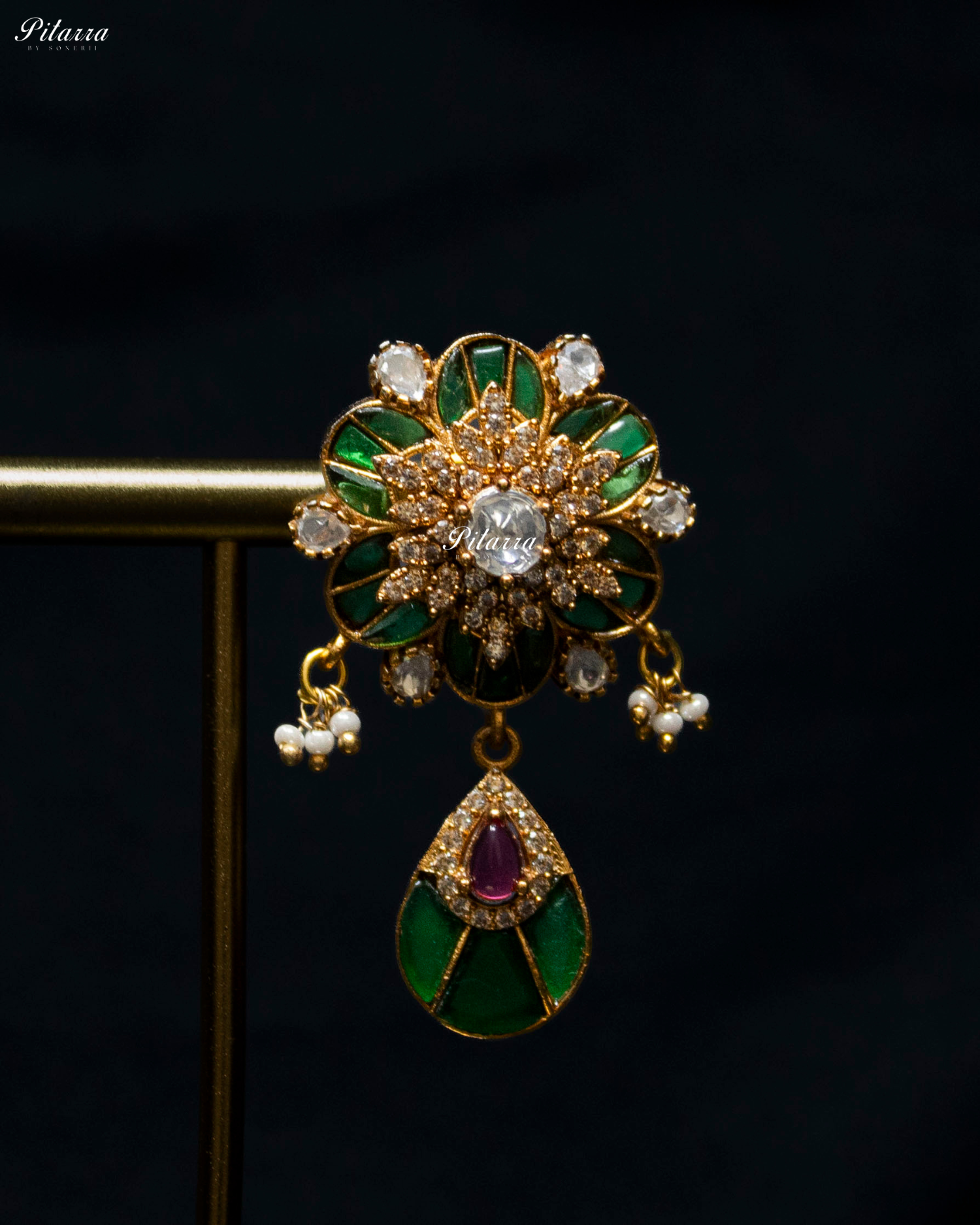 Emerald Luxury Meenakari Polki choker Necklace Set