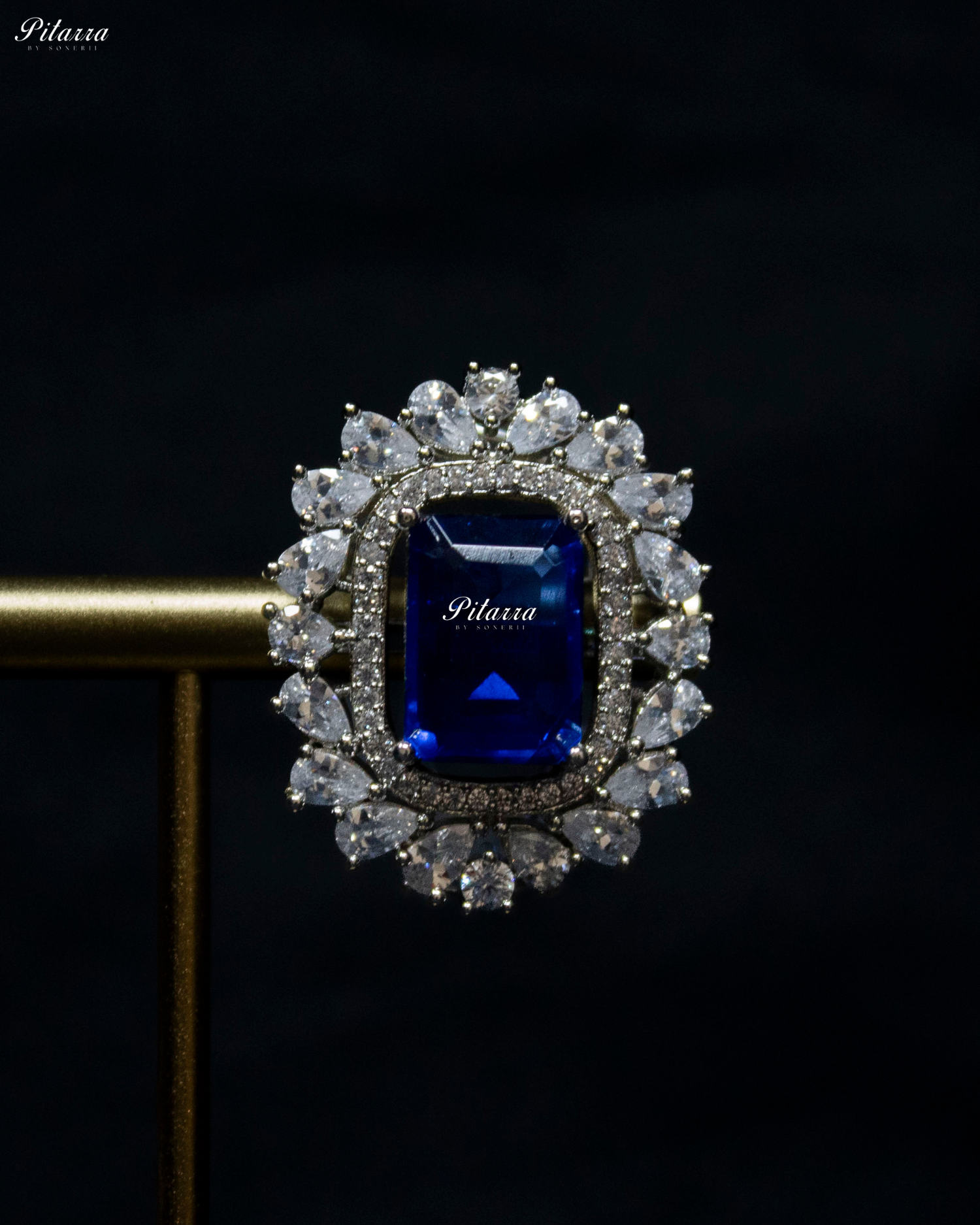Sapphire Blue Stone Royal Crystal Choker Set
