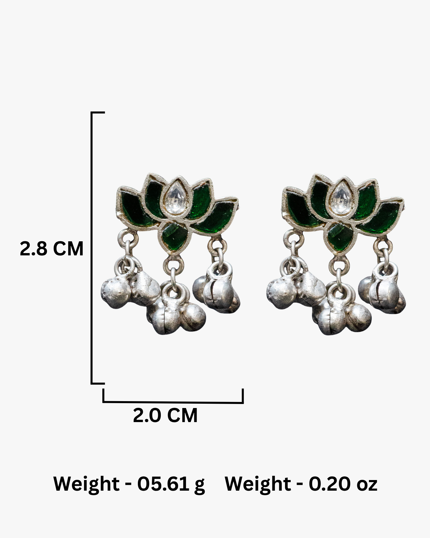 Green Stone Peacock Ganesha Silver Look Alike Pendant Set
