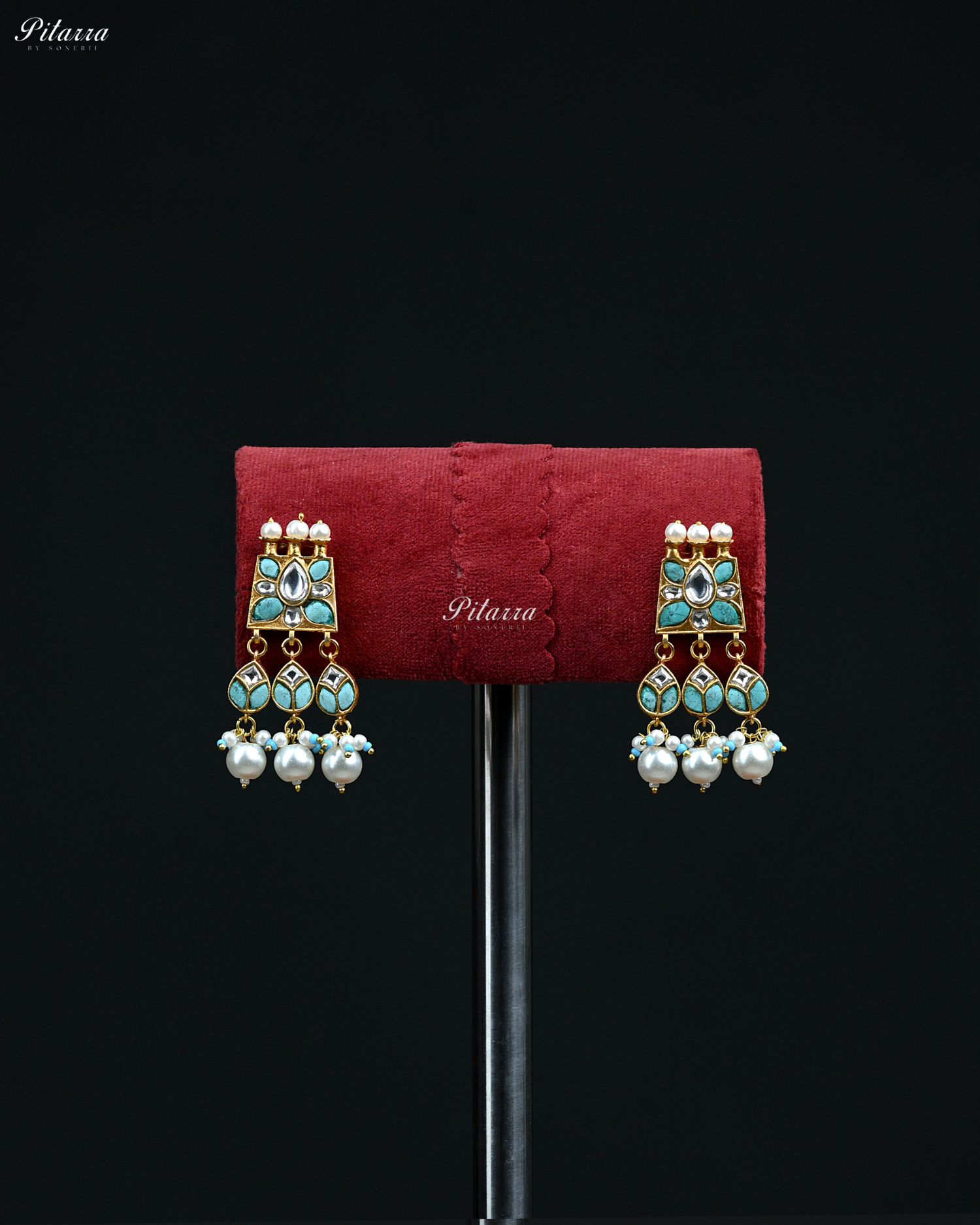 Firoza Flora Gold Plated Kundan Necklace Set