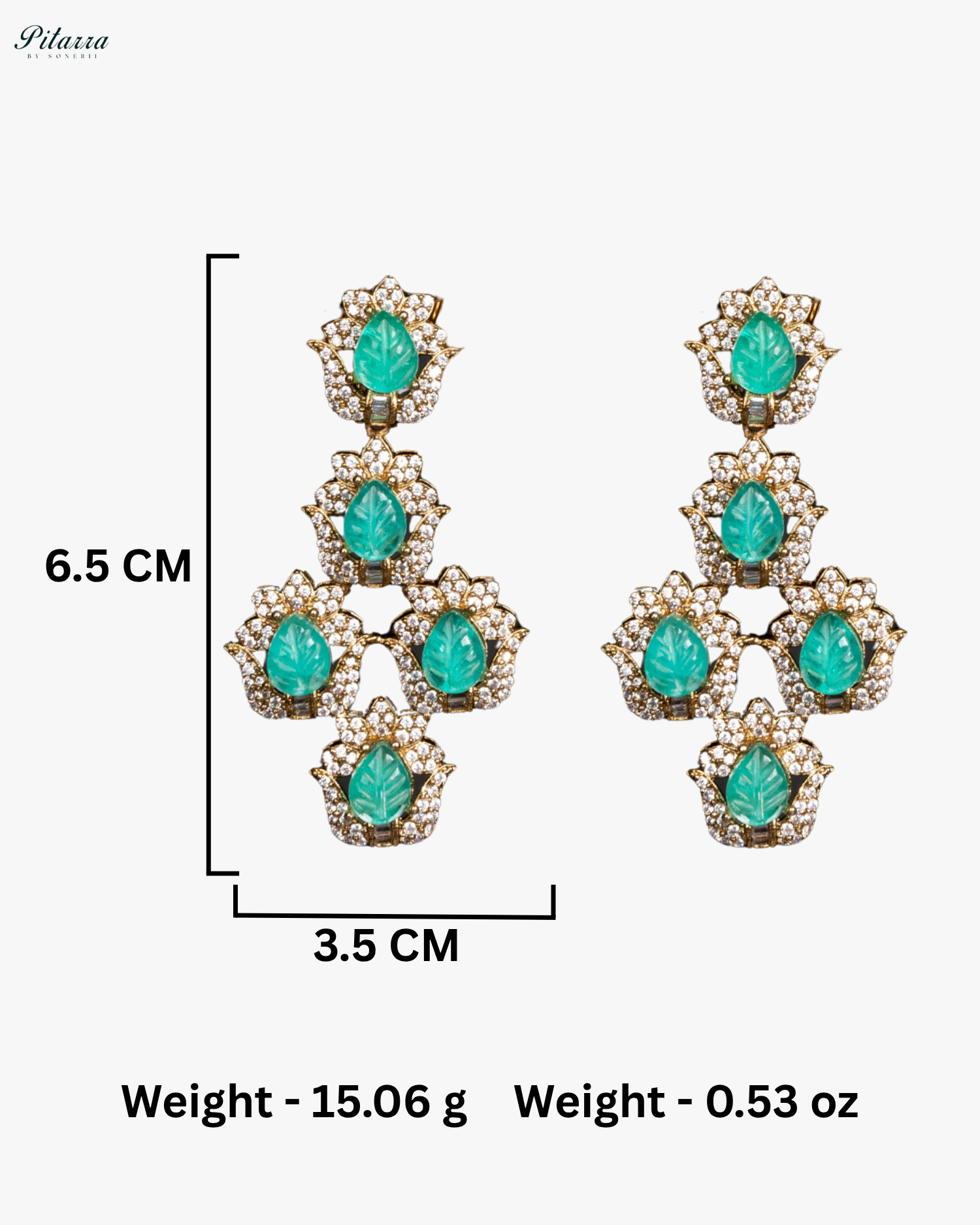 Green Cubic Zicronia Double Layer Necklace Set