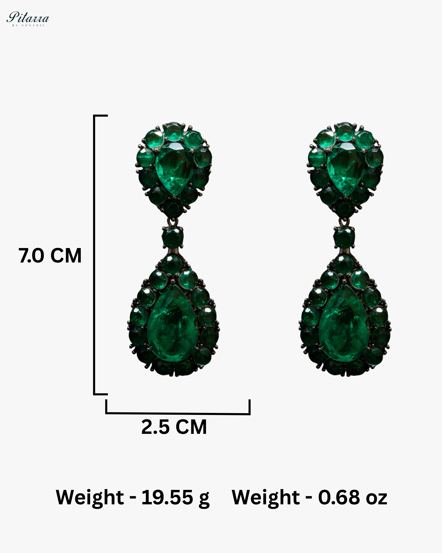 Emerald Drop Doublet CZ Crystal Dangle Earrings