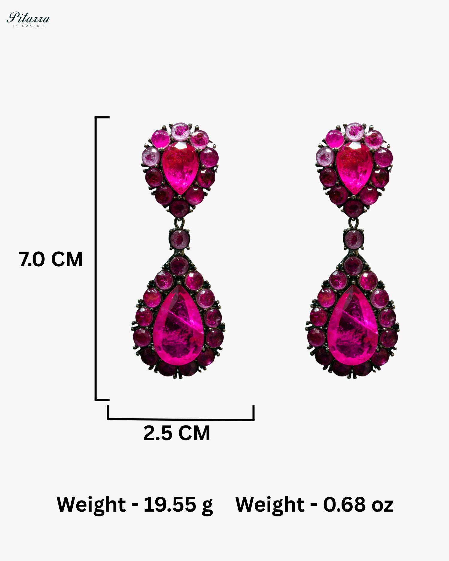 Pink Drop Doublet CZ Crystal Dangle Earrings