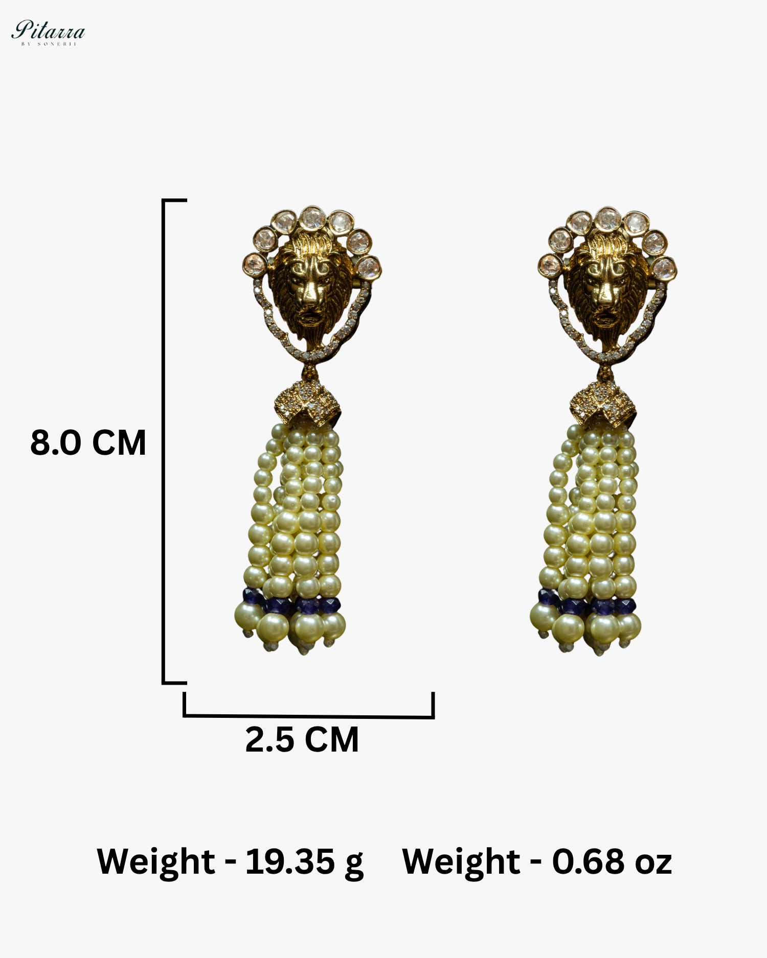 Blue Polki Kundan Pendant Necklace Set