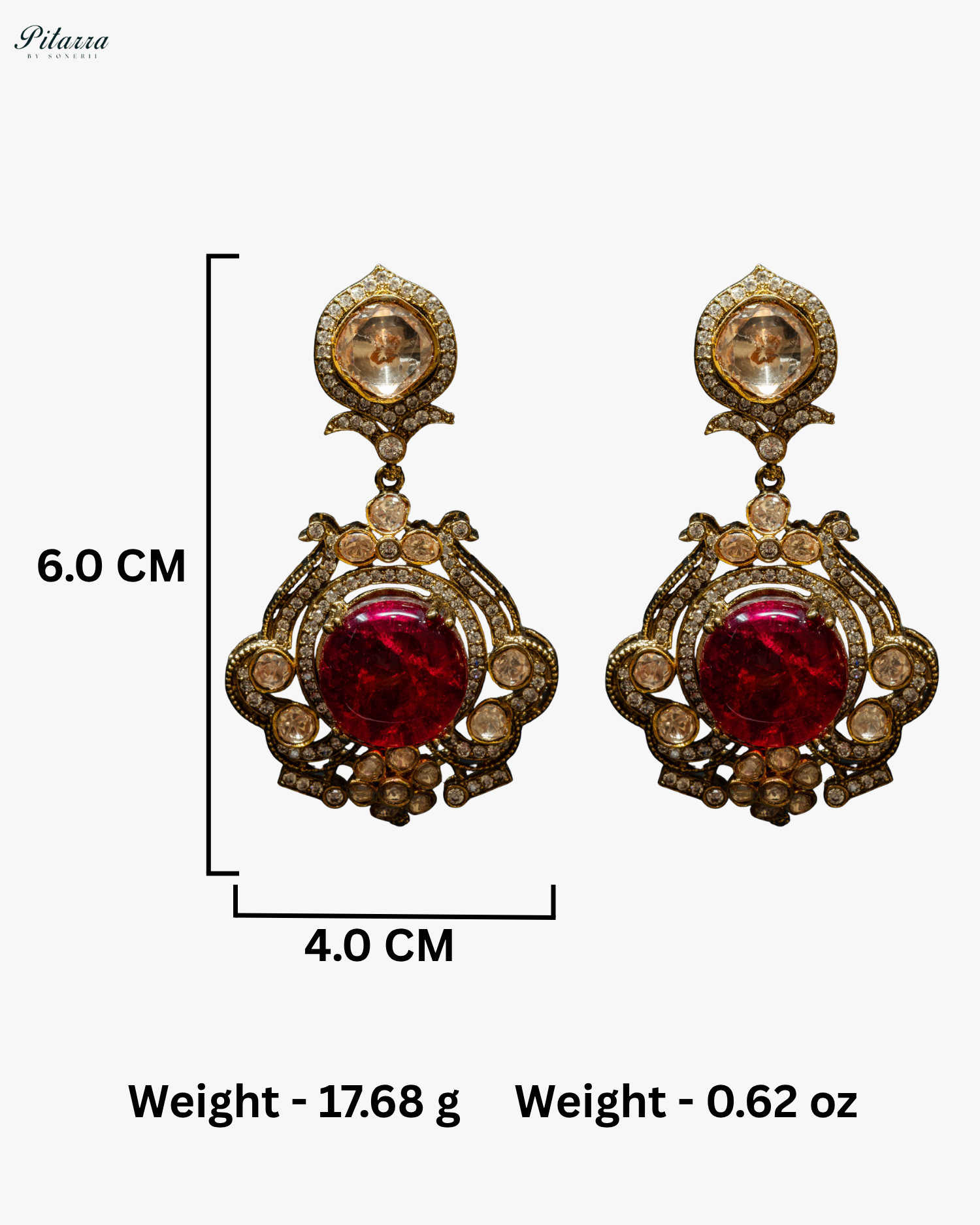 Maroon Stone Victorian Kundan Necklace Set