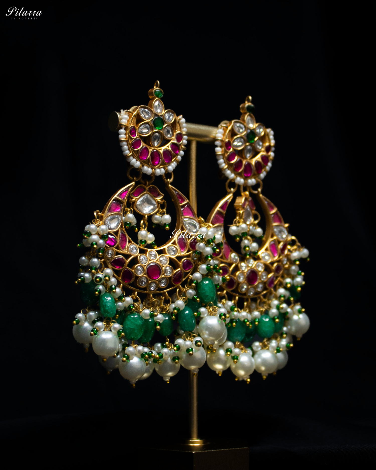 Pink Crystals Exclusive Kundan Necklace Set