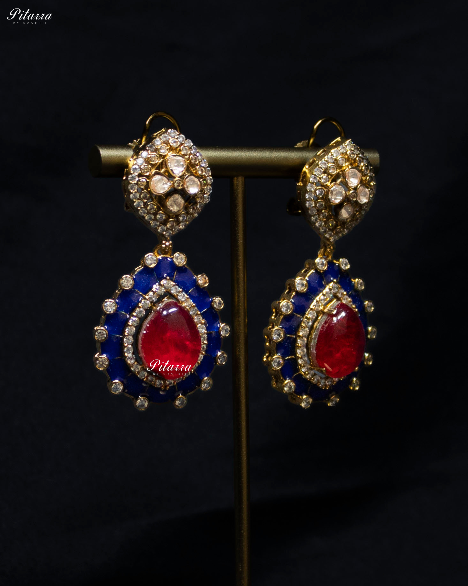 Multi Stone Handcrafted Blue Finish Kundan Choker Set