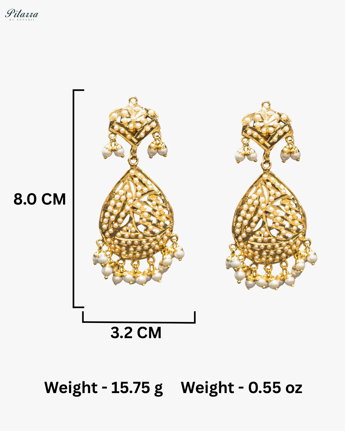 Golden Flora Motif Multi Layer Punjabi Jadau Necklace Set