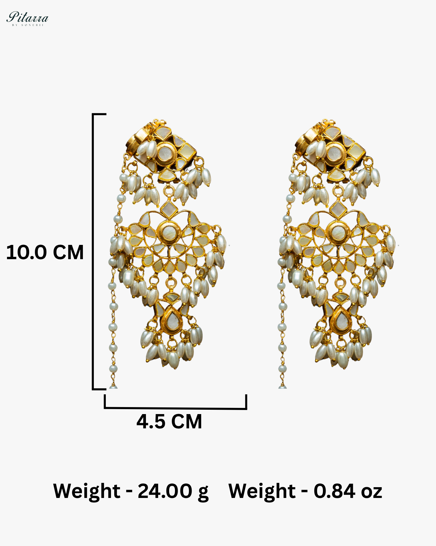 Gold Plated White Kundan Chaandbaali Earrings