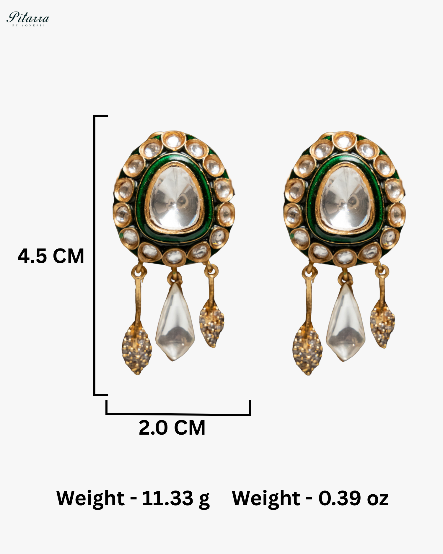 White Crystal Indo Western Necklace Set