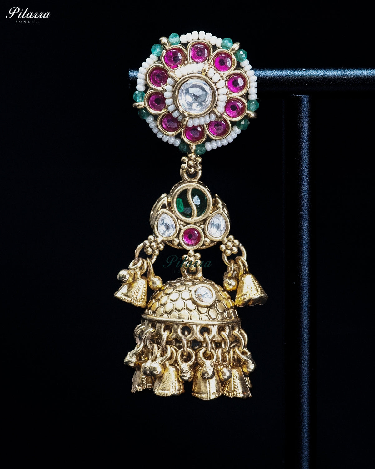 Multicolor Pearl Jhumka Necklace Set