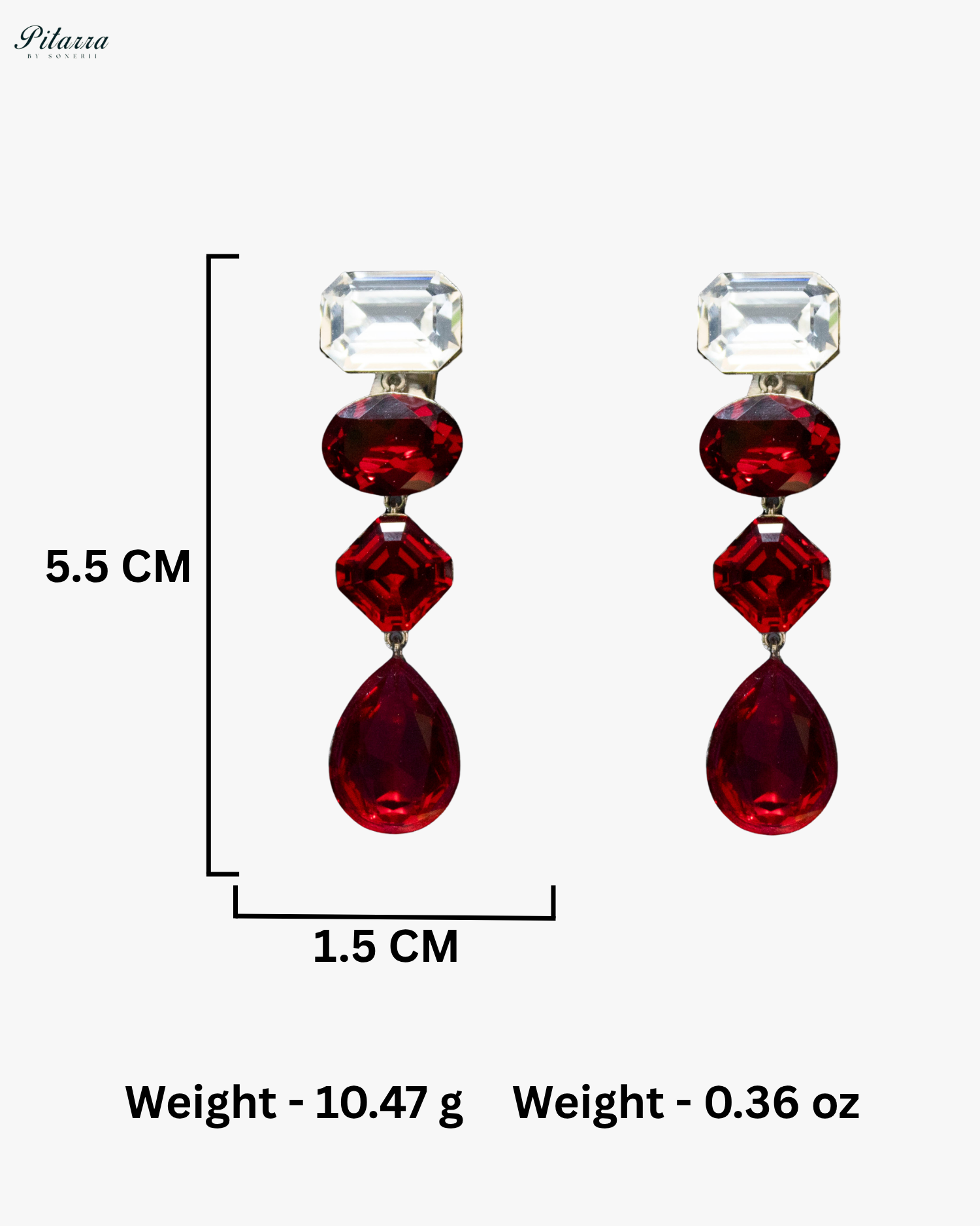Multi Ruby Red Stone Crystal Necklace Set