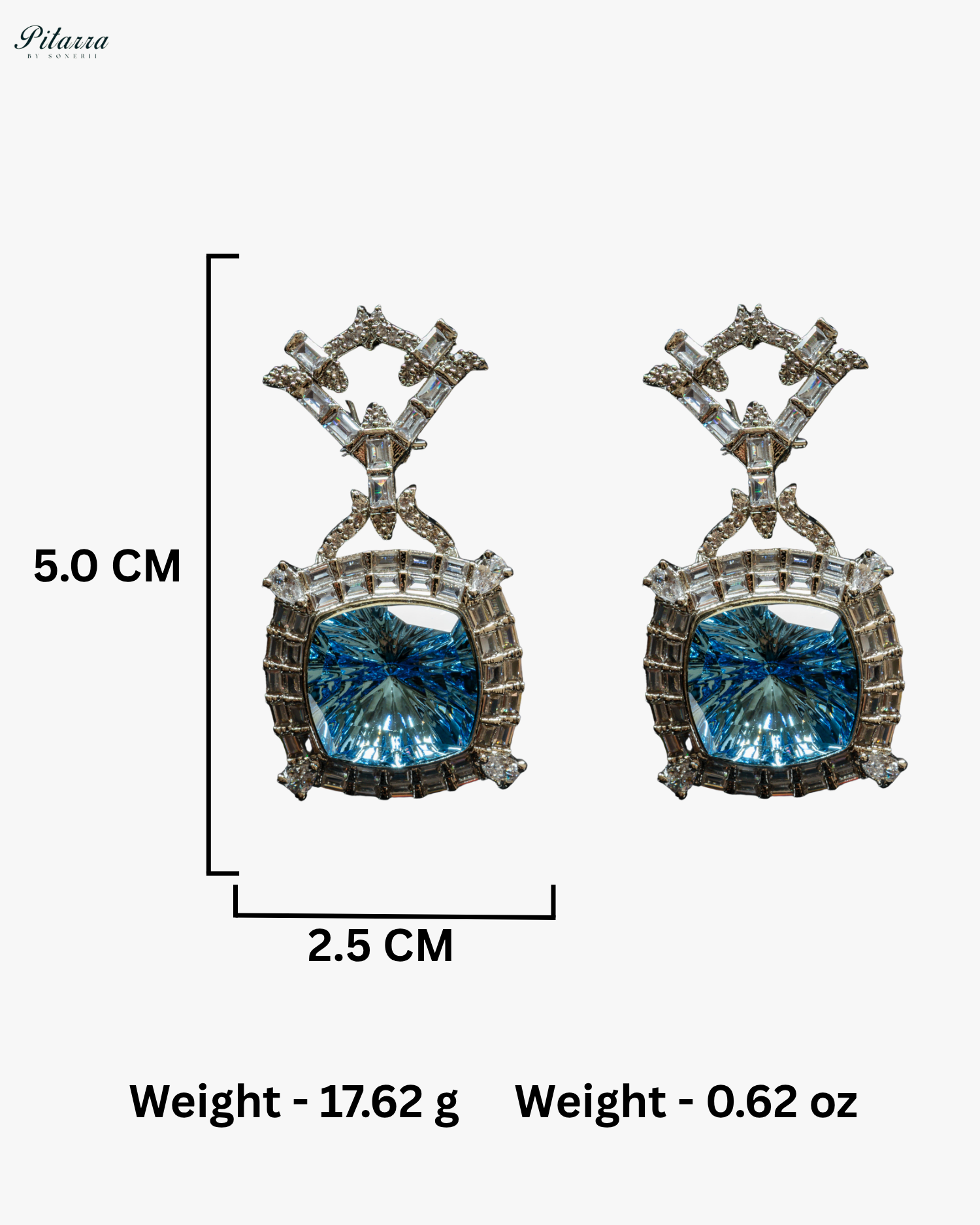 Multicolor Finish Blue Stone Zircon Long Necklace Set