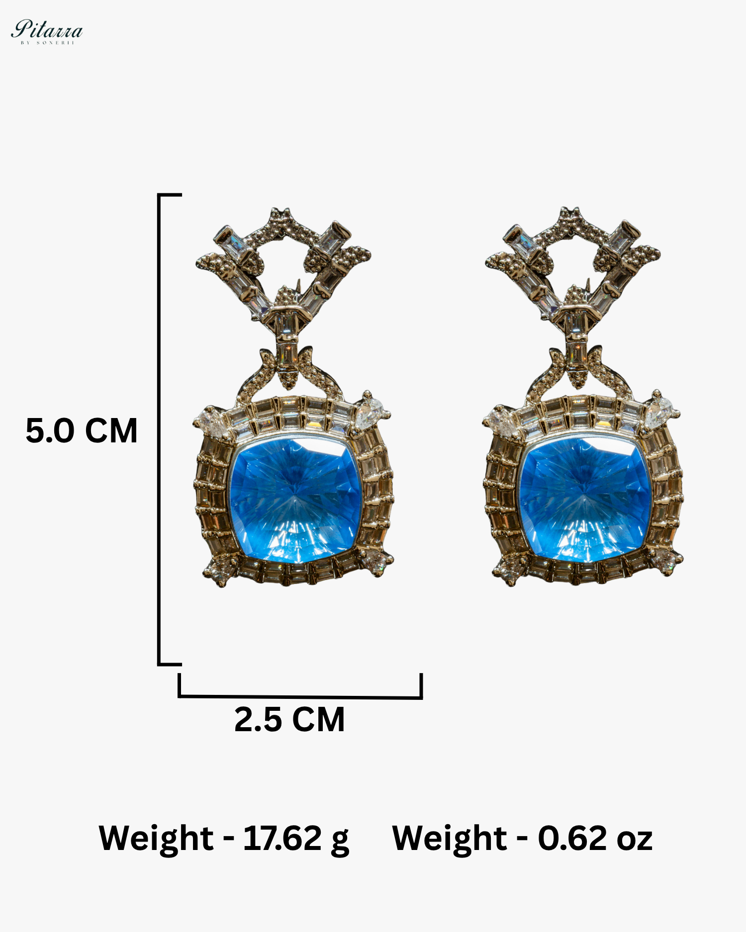 Multicolor Finish Ocean Blue Stone Zircon Long Necklace Set