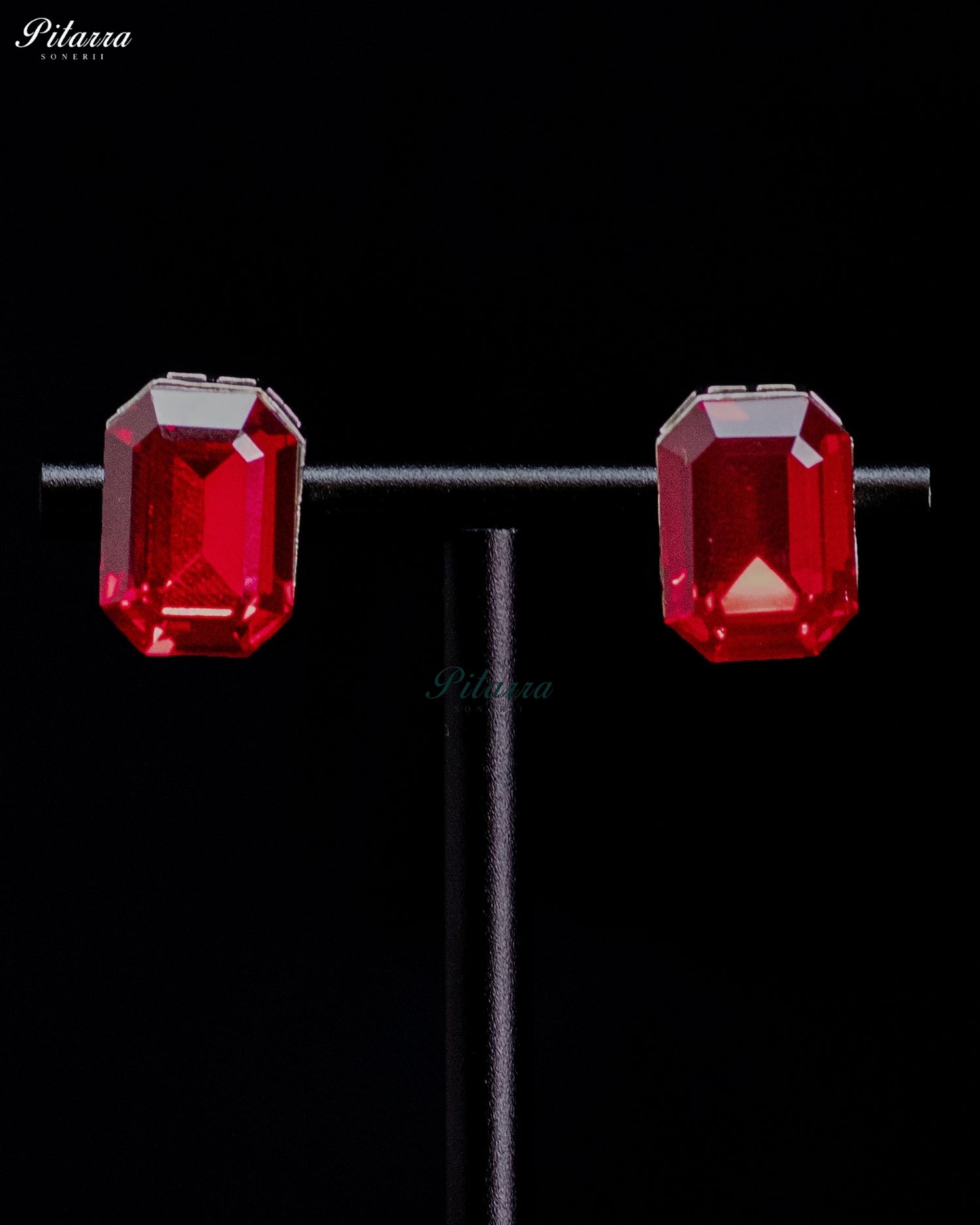 Ruby Red Emerald-Cut Crystal Statement Ring