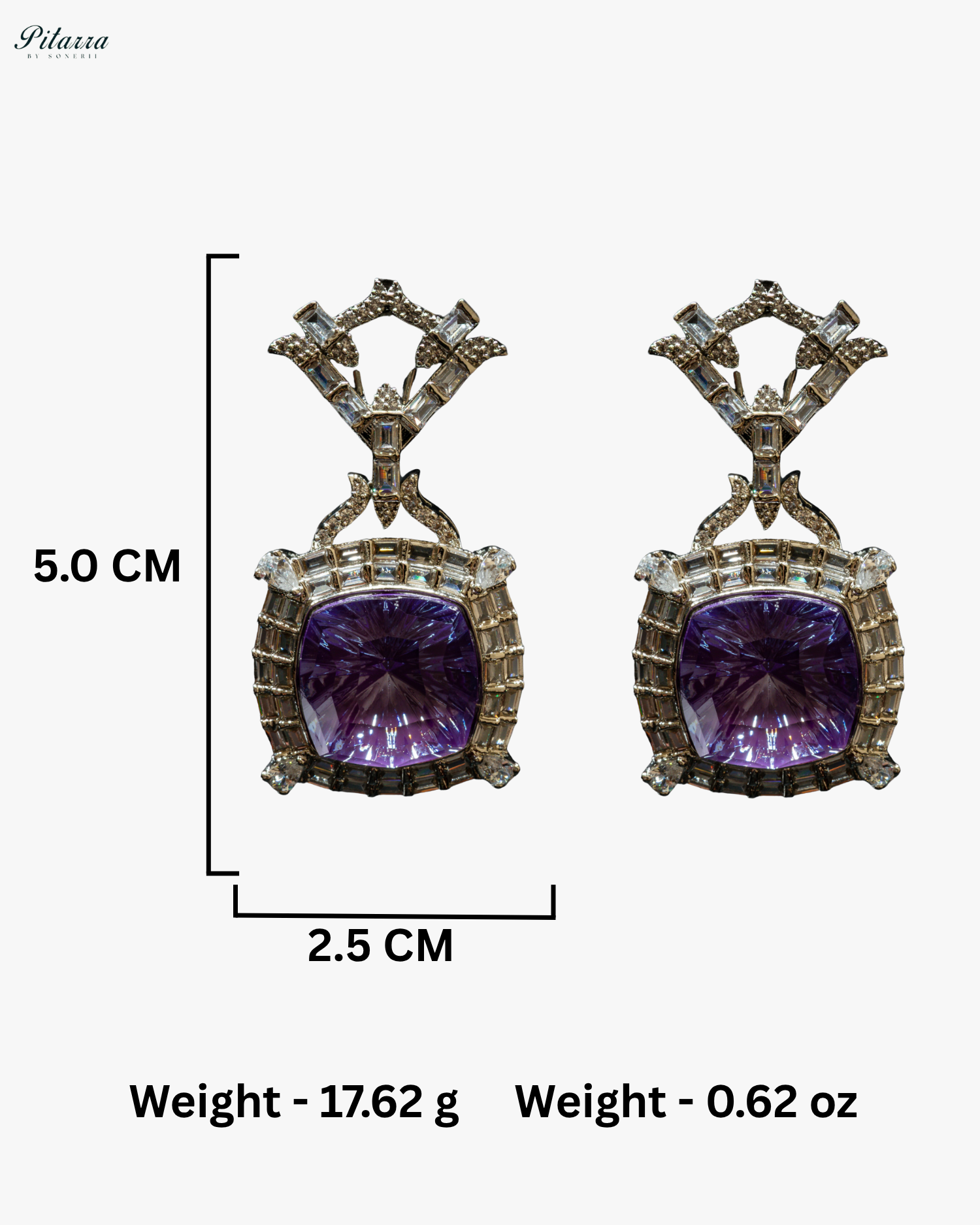 Multicolor Finish Purple Stone Zircon Long Necklace Set