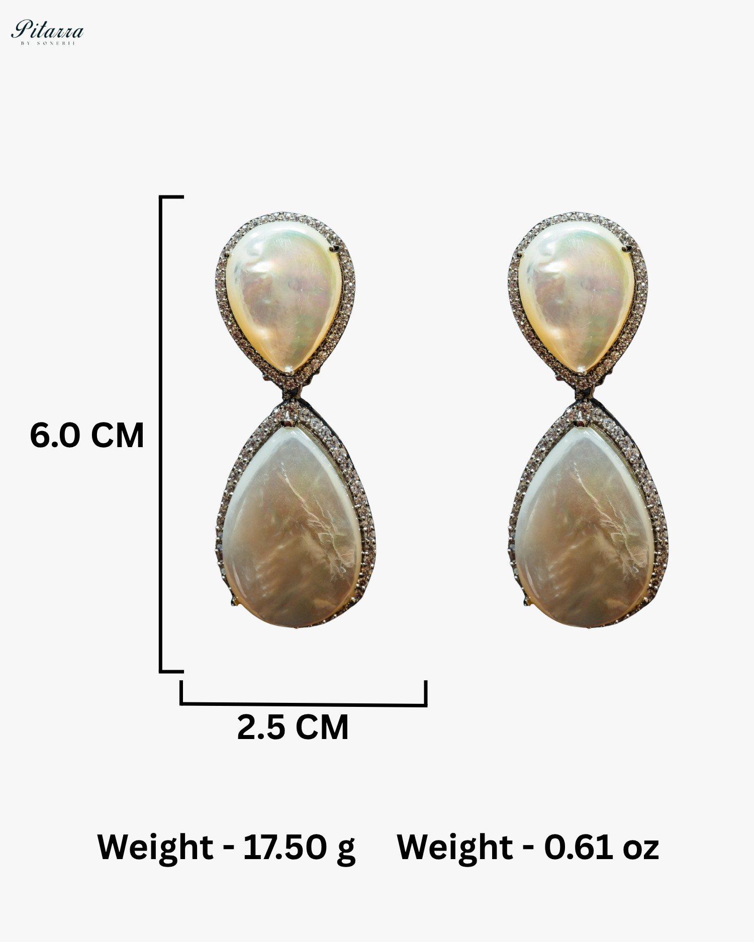 White Color Drop Stone Silver Crystal Dangle Earrings