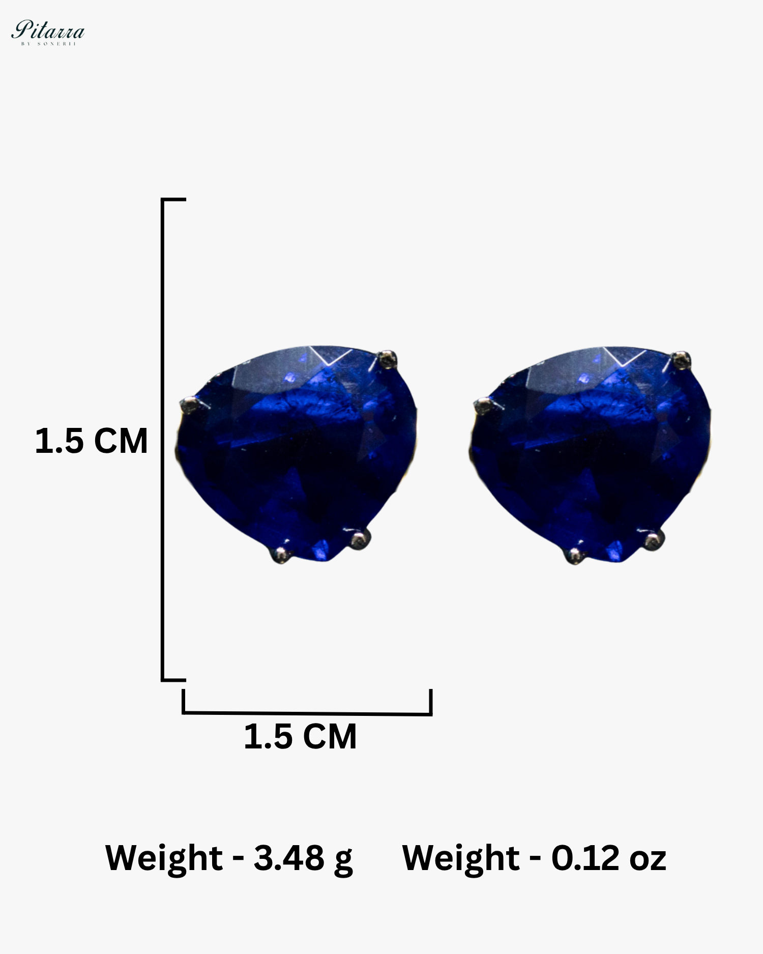 Navy Blue Stone White Heartline Zircon Necklace Set