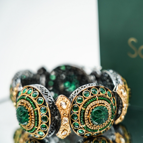 Ethnic Green Gold Bracelet