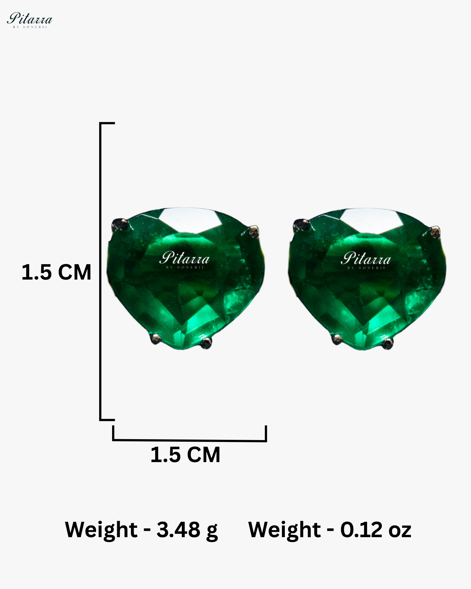 Emerald Stone White Heartline Zircon Necklace Set