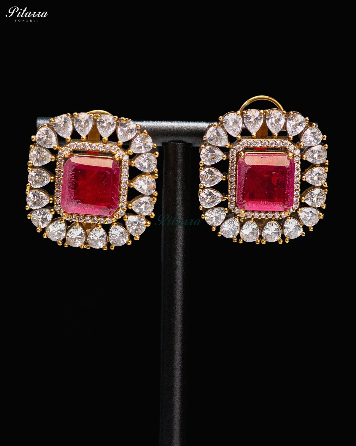 Emerald Green & Ruby Red Stone Kundan Choker Set