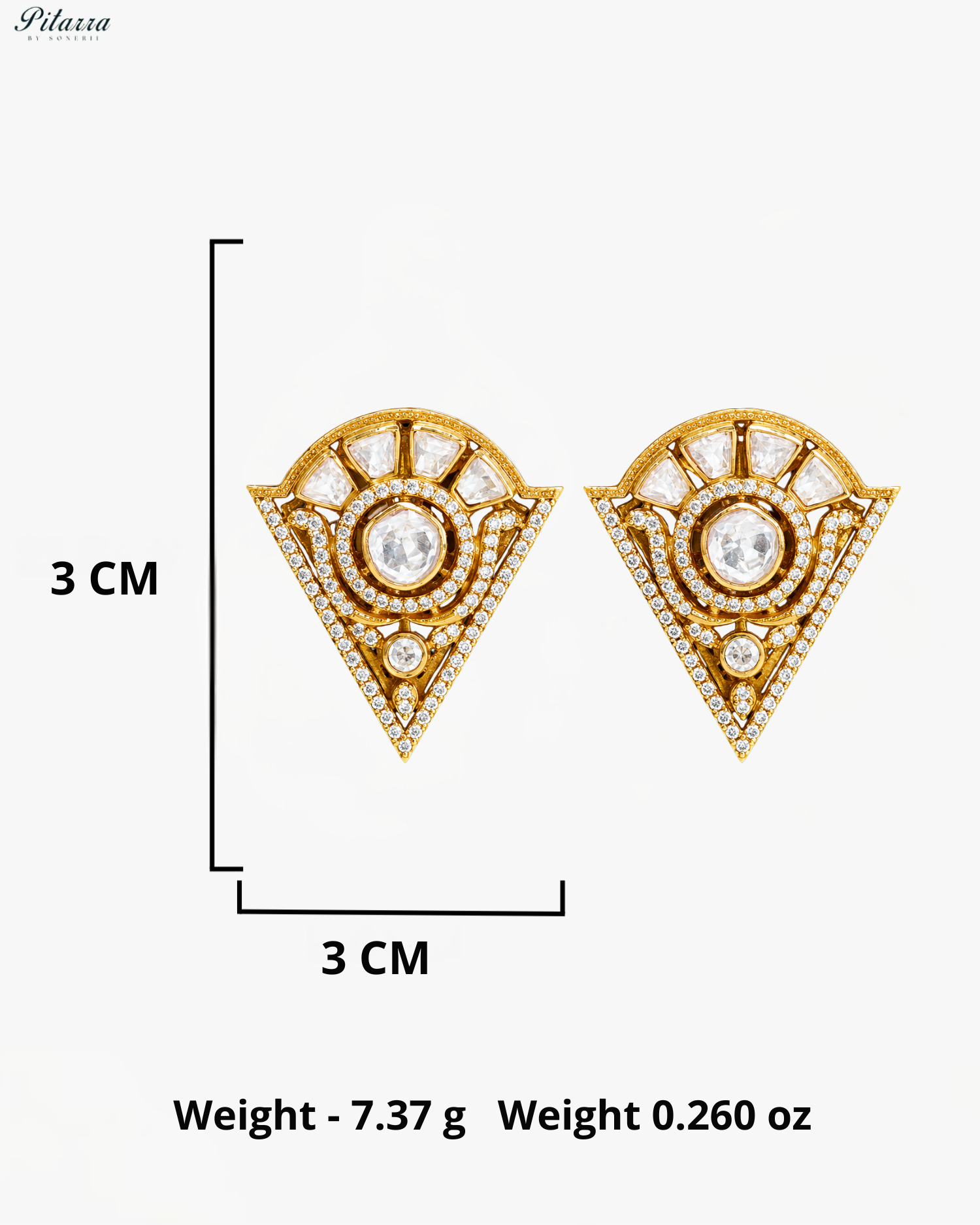 Classic Clear CZ & Uncut Kundan Geometric Long Chain Set