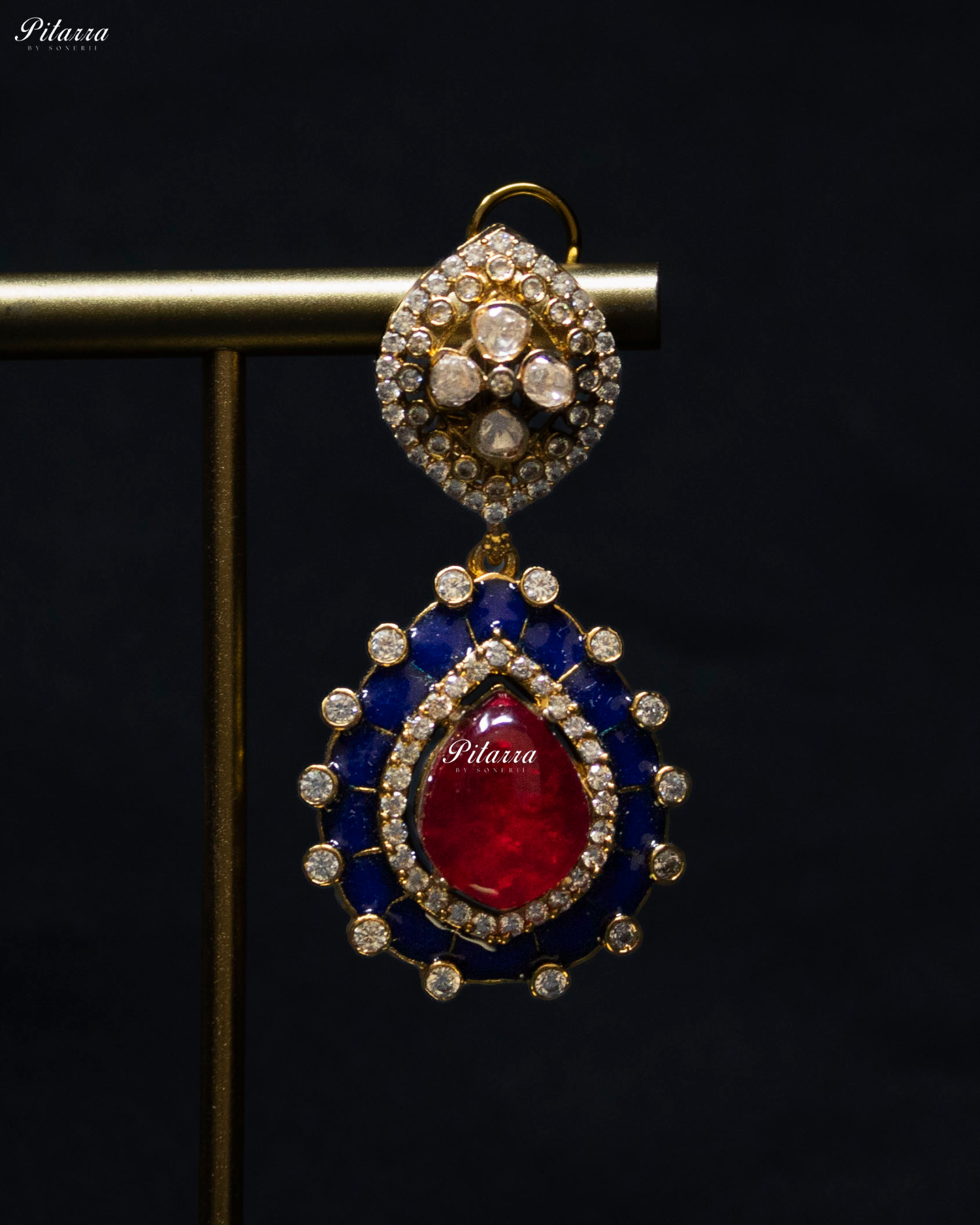 Multi Stone Handcrafted Blue Finish Kundan Choker Set