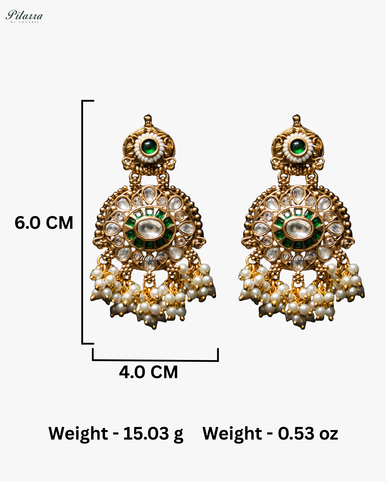 Emerald Stone Handcrafted Rajwadi Kundan Necklace Set