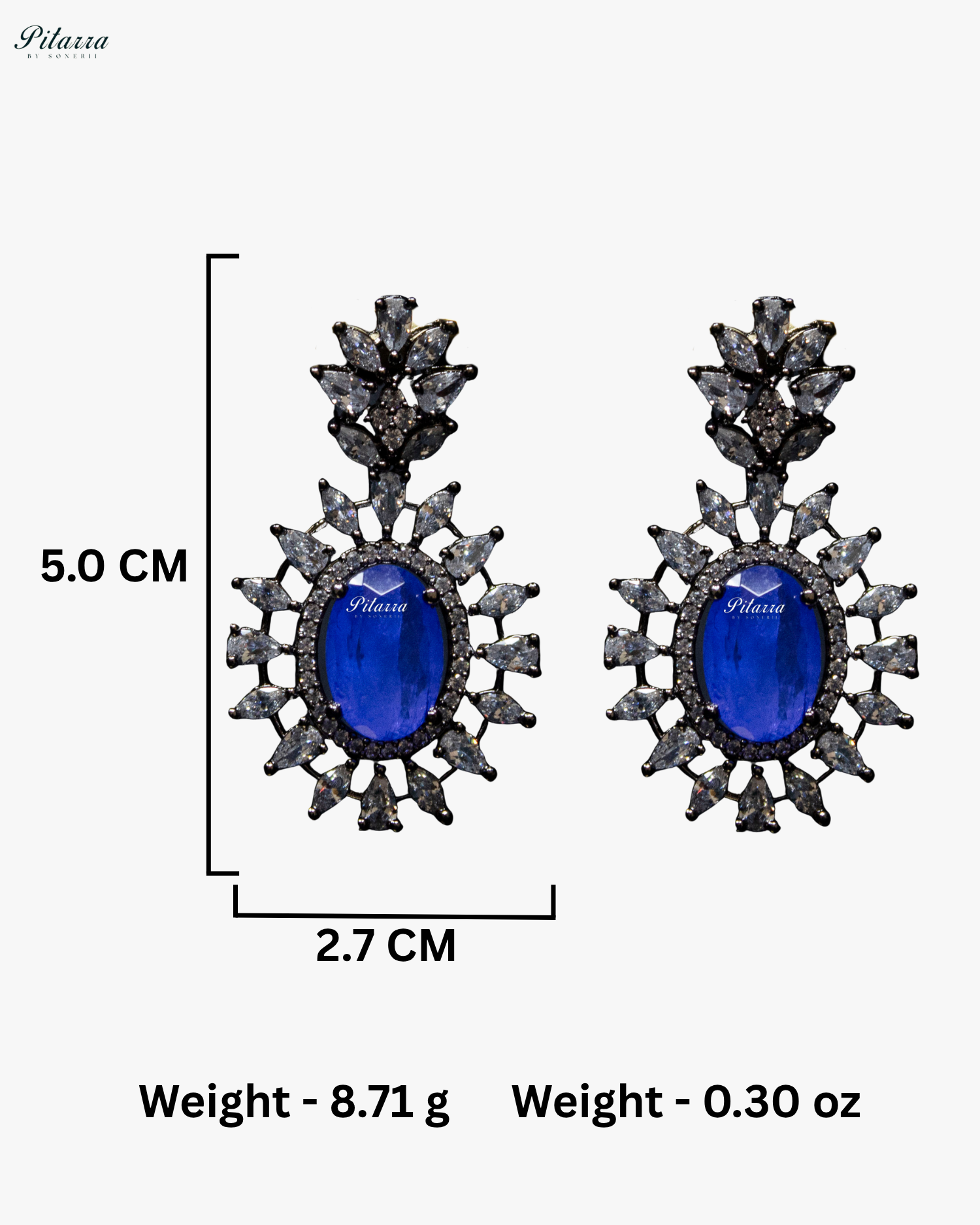 Blue Color Stones Dazzling Cubic Zirconia Necklace Set