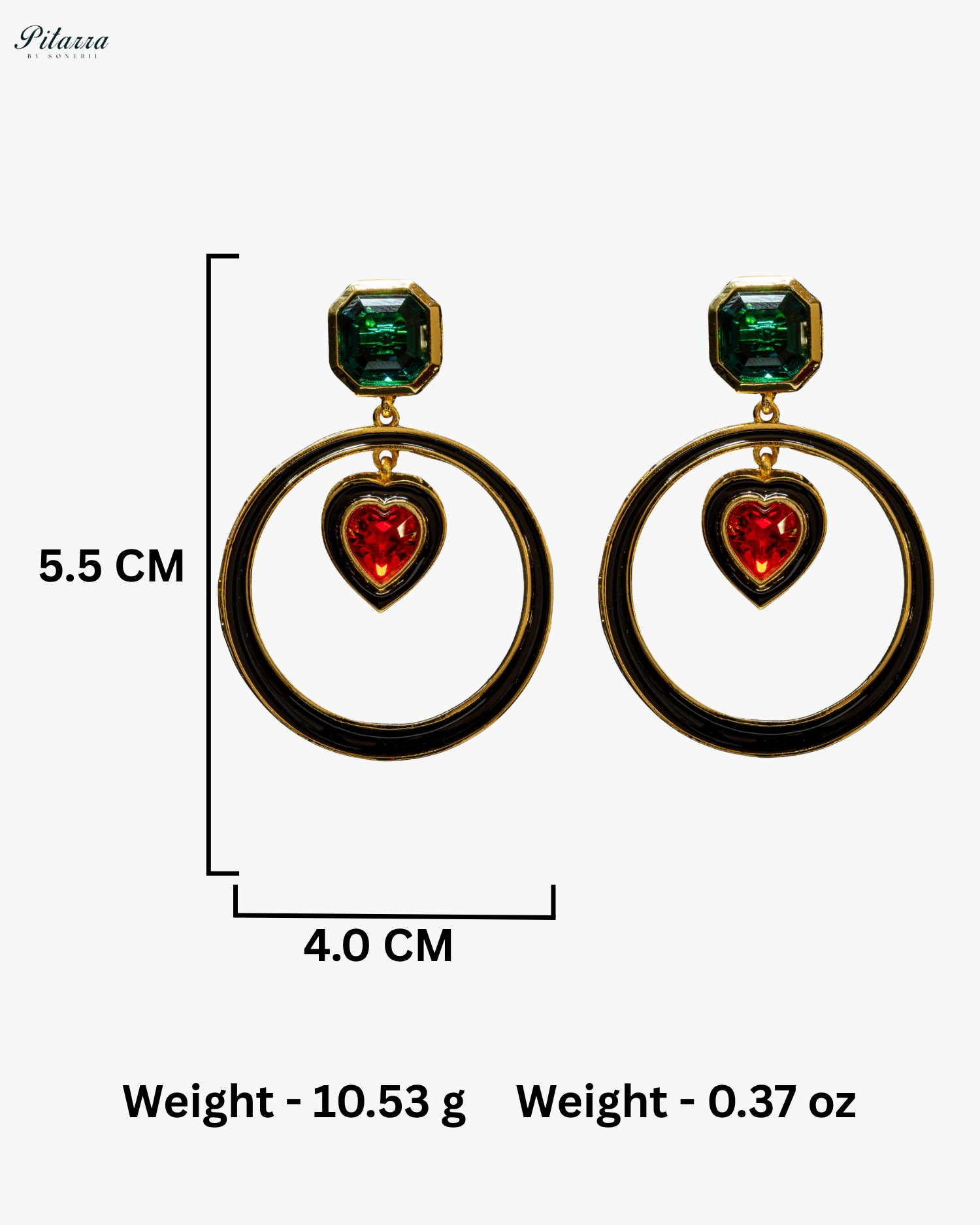 Green and Red Crystal Hope Earrings