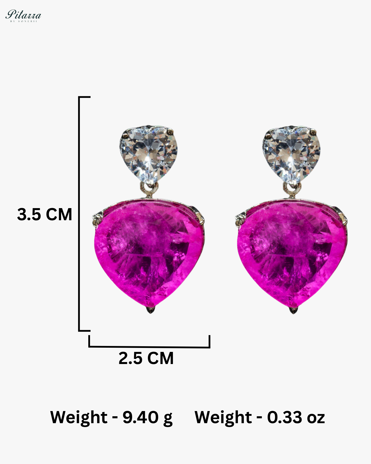 Pink Drop Stone Centred CZ Necklace Set