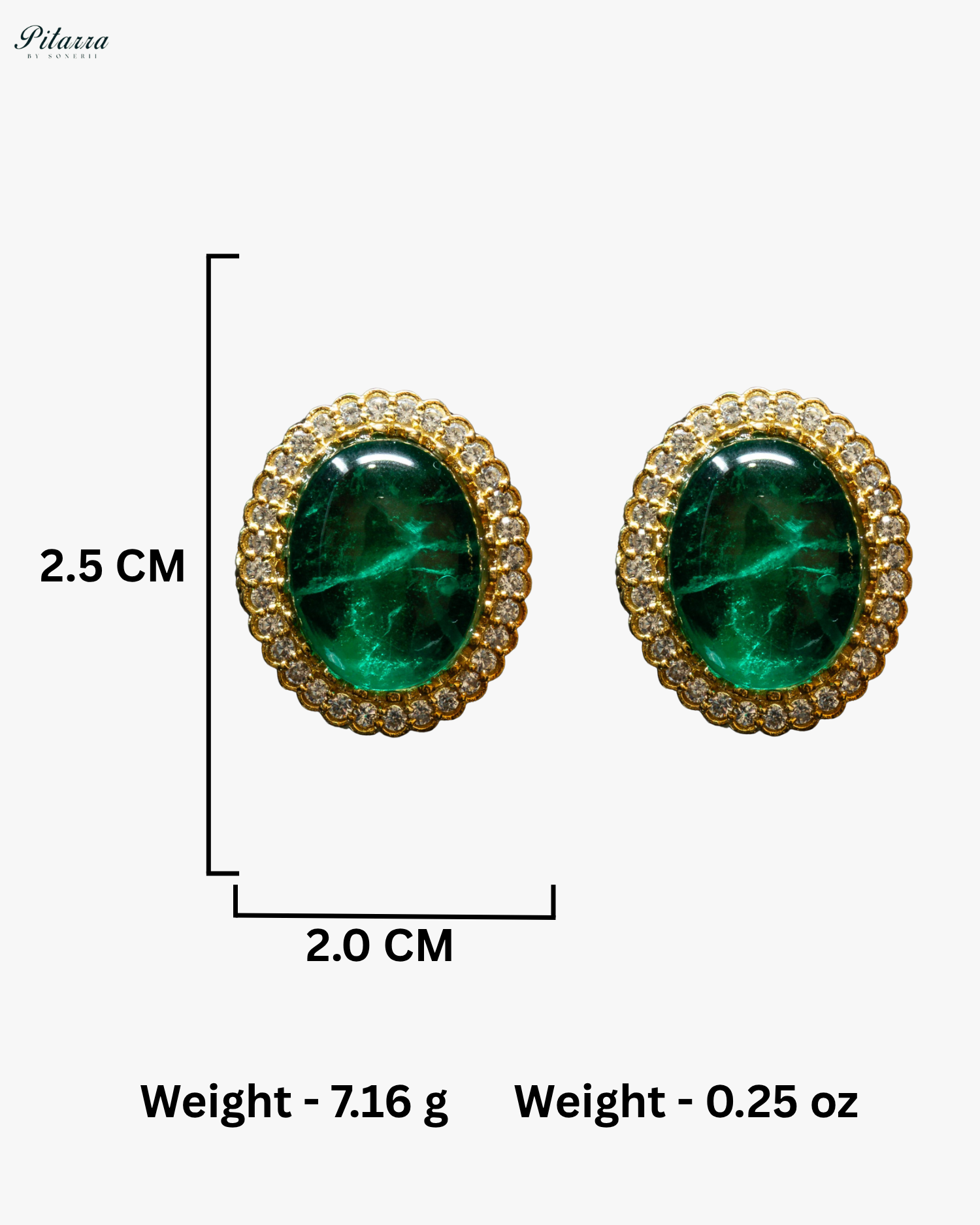 Emerald Stone CZ Golden Crystal Necklace Set
