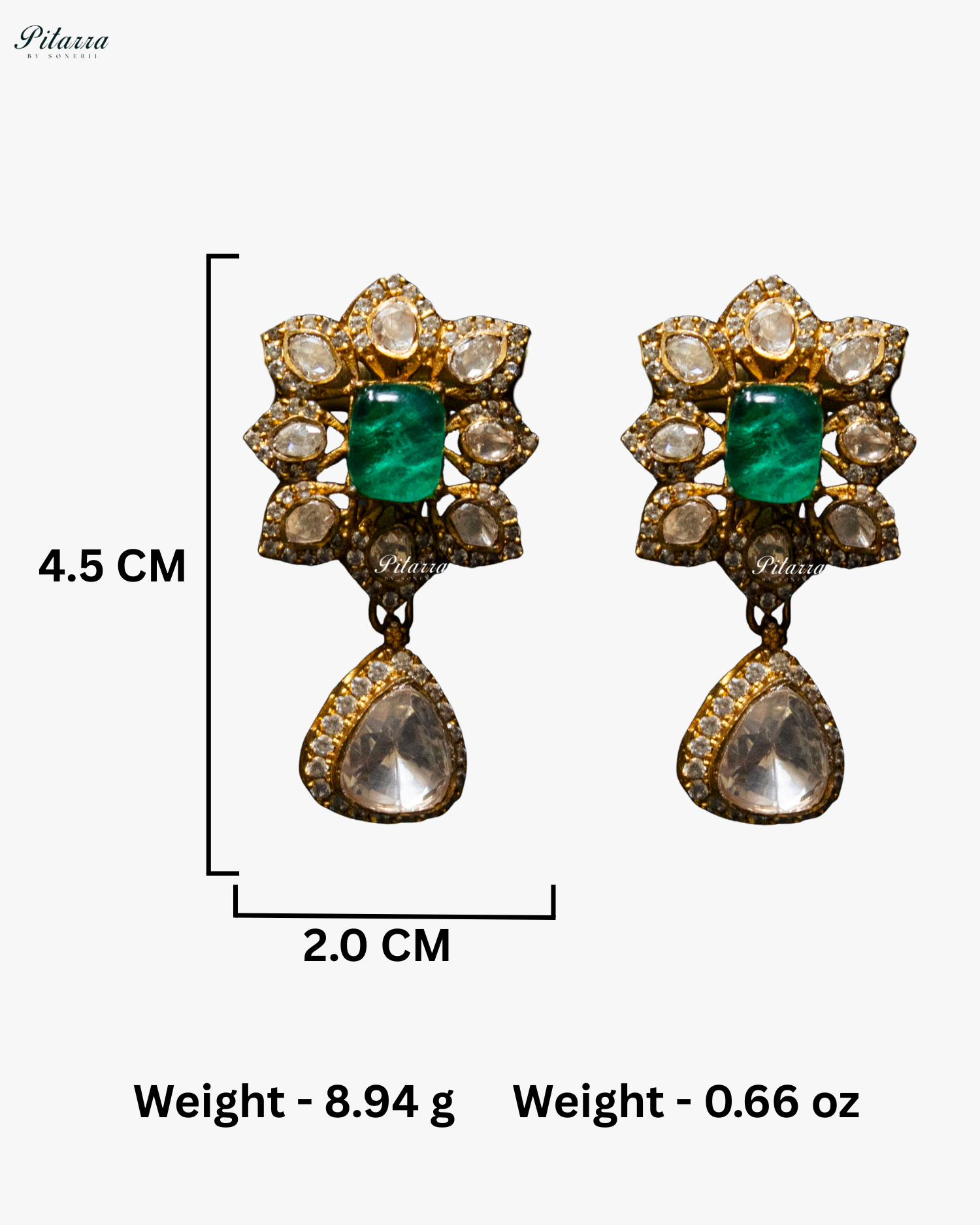 Green Square Stone Victorian Polki Kundan Necklace Set