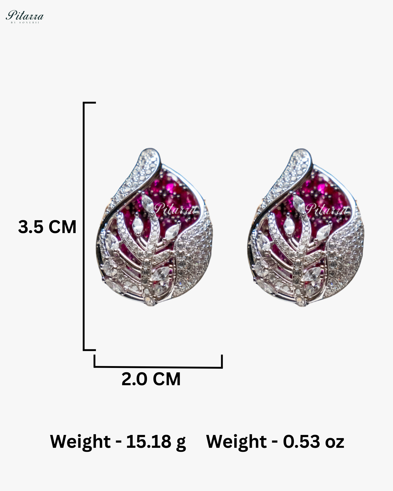 Pink Color Cubic Zirconia Flower 92.5 Silver Stud Earrings