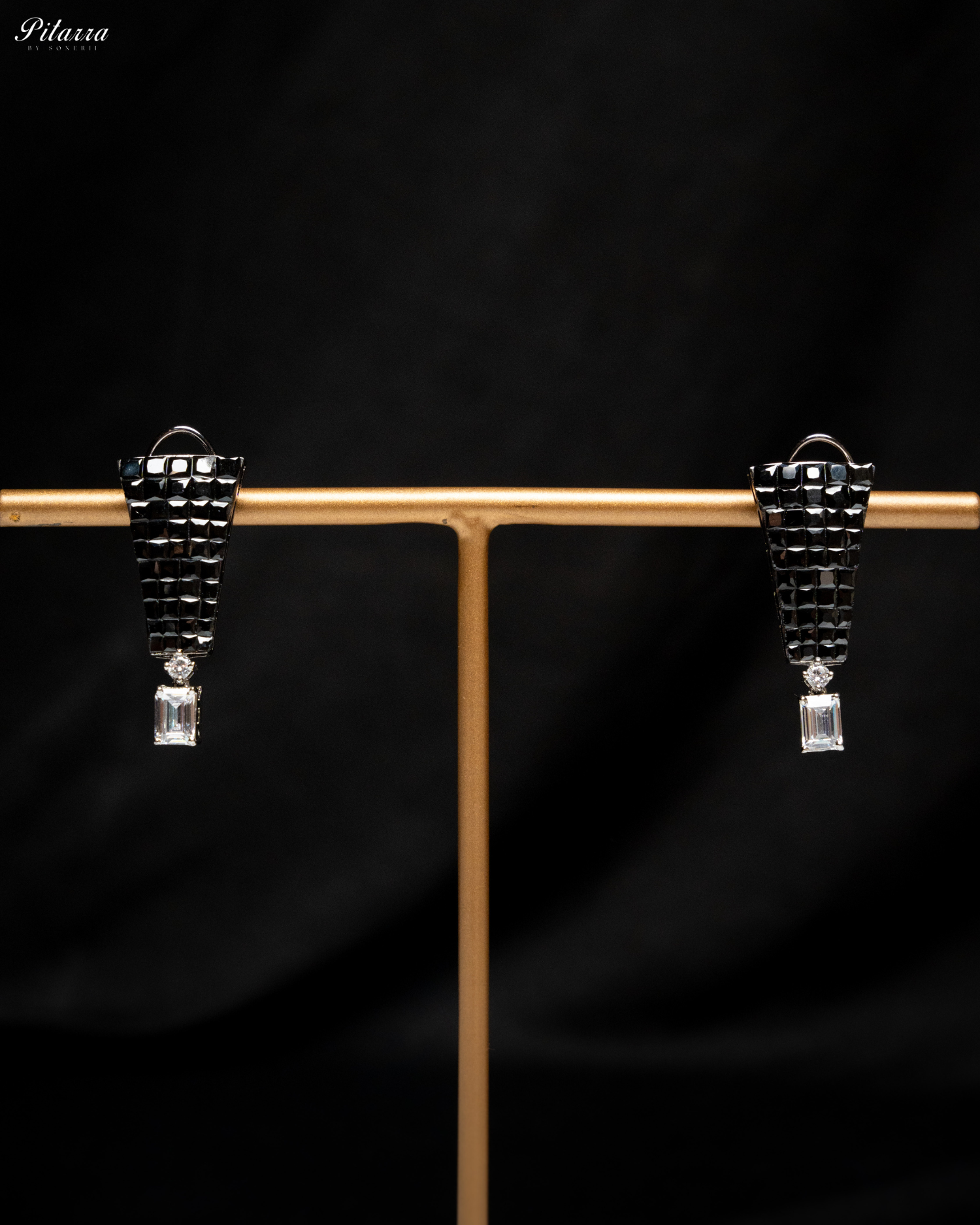 Black CZ Choker Set_Earrings