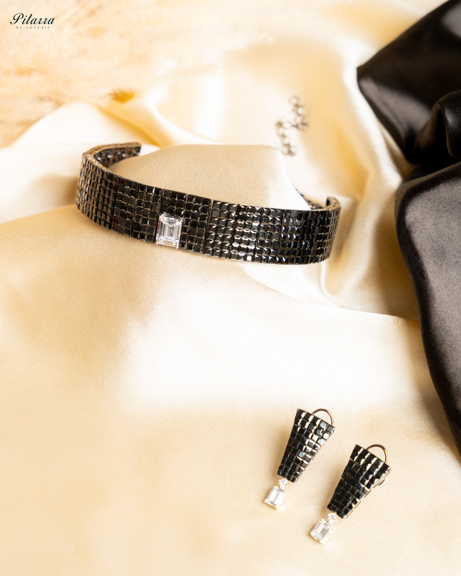Black CZ Choker Set_Side 