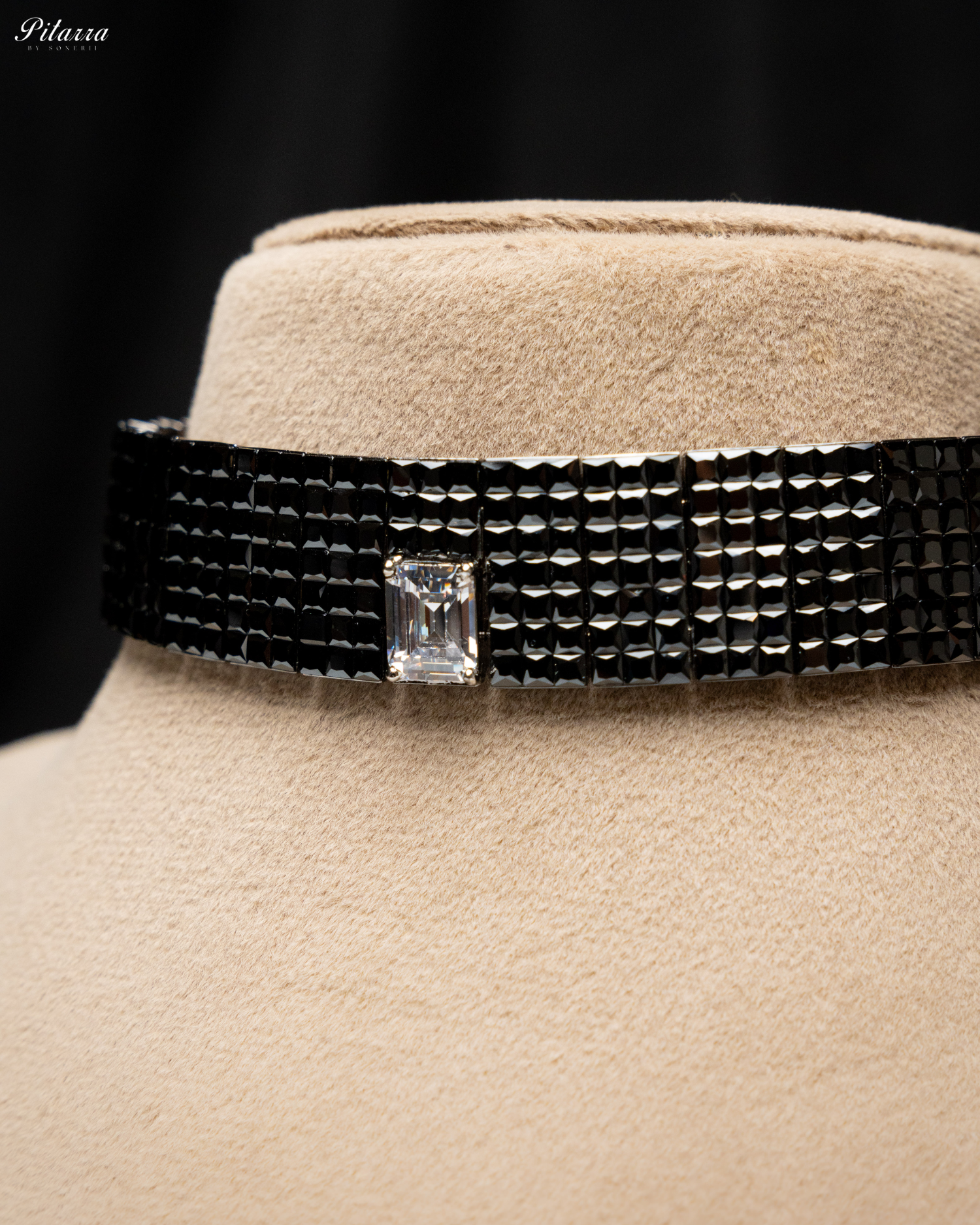 Black CZ Choker Set_Zoom Necklace