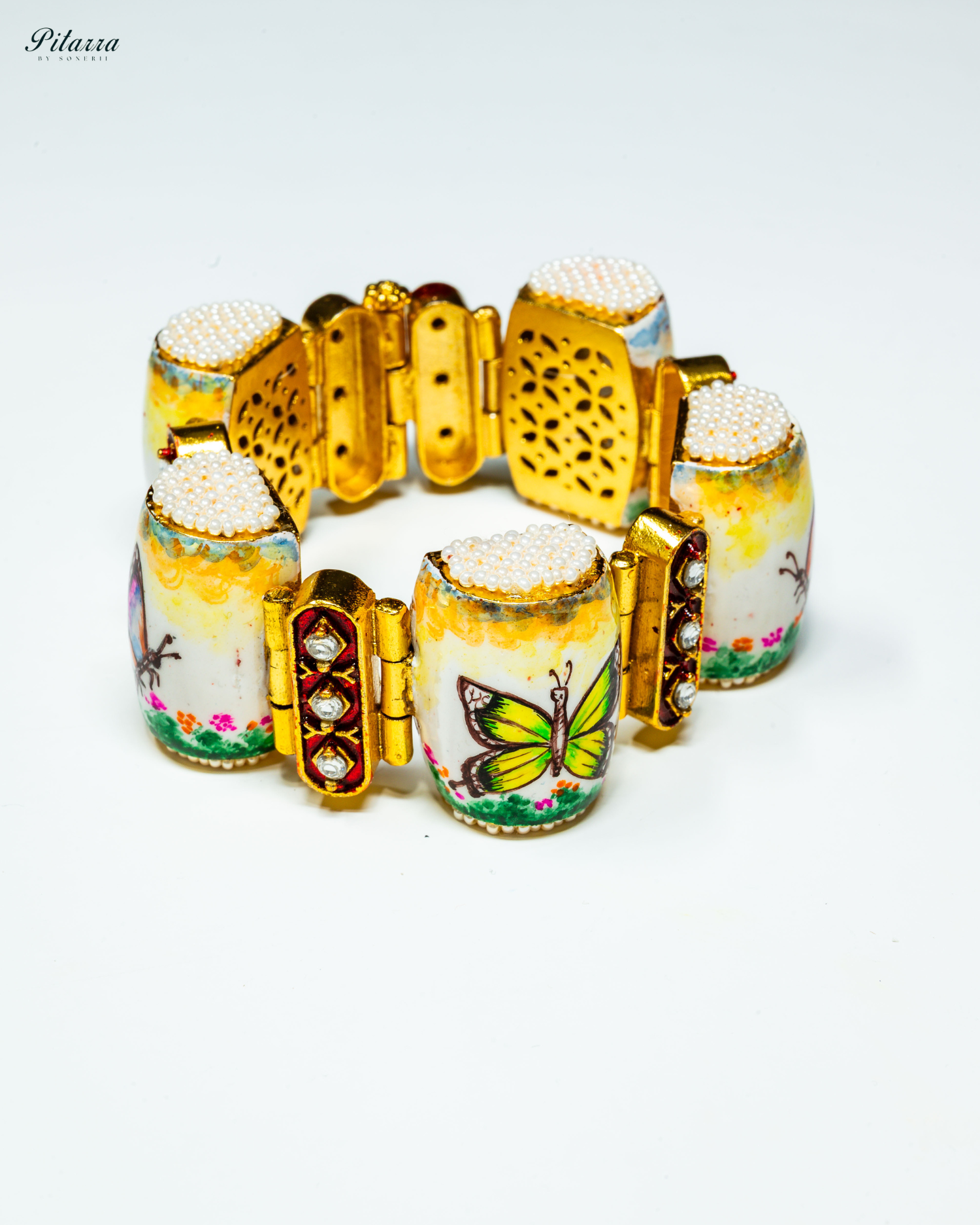 Butterfly Design Traditional Kundan Bracelet_Front Image