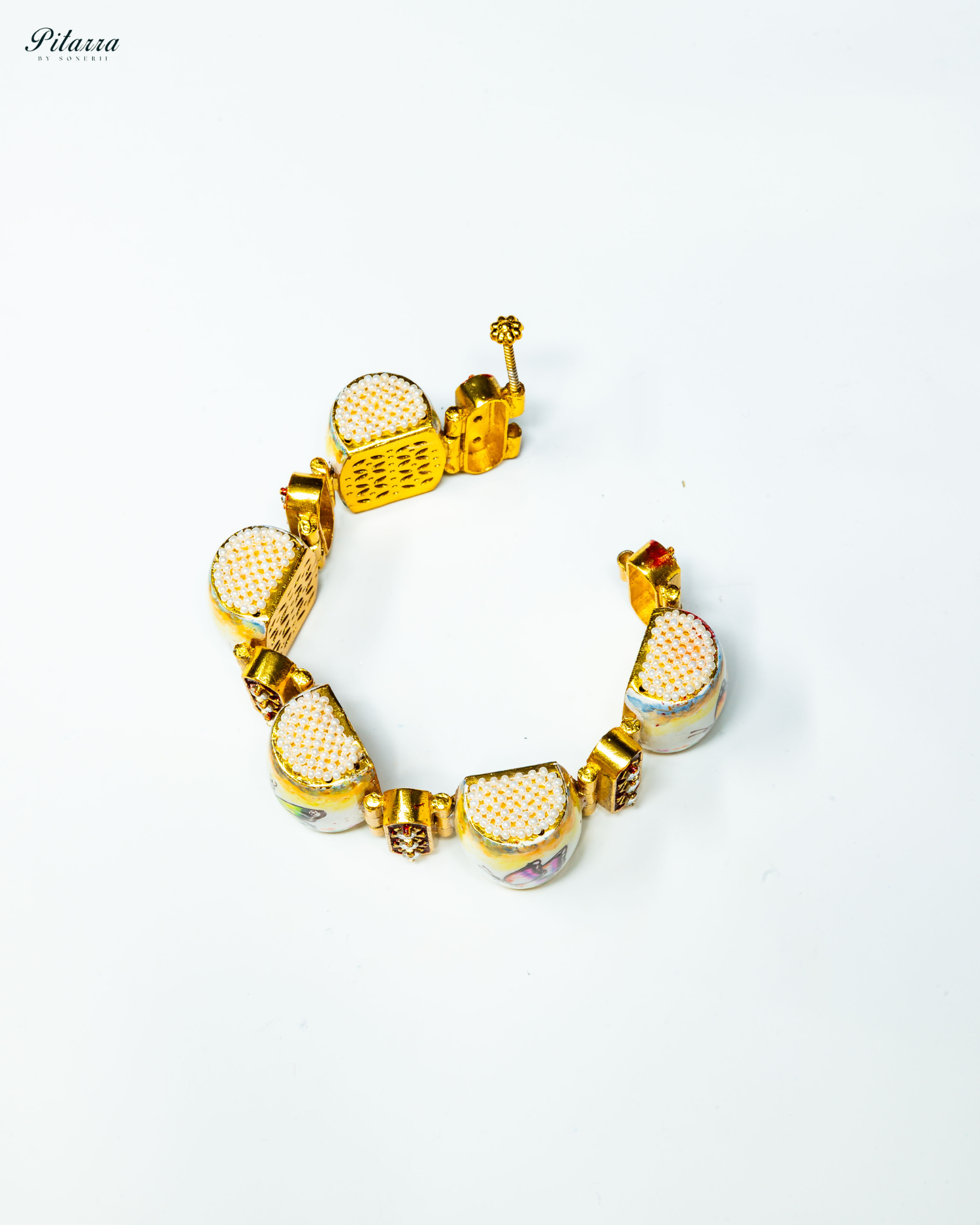 Butterfly Design Traditional Kundan Bracelet_Open Image