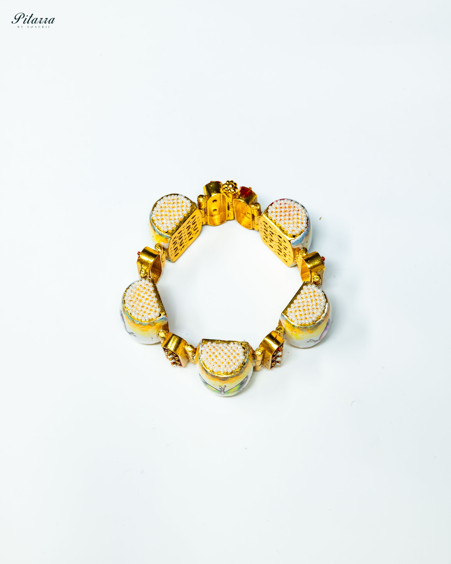 Butterfly Design Traditional Kundan Bracelet_Side Angle