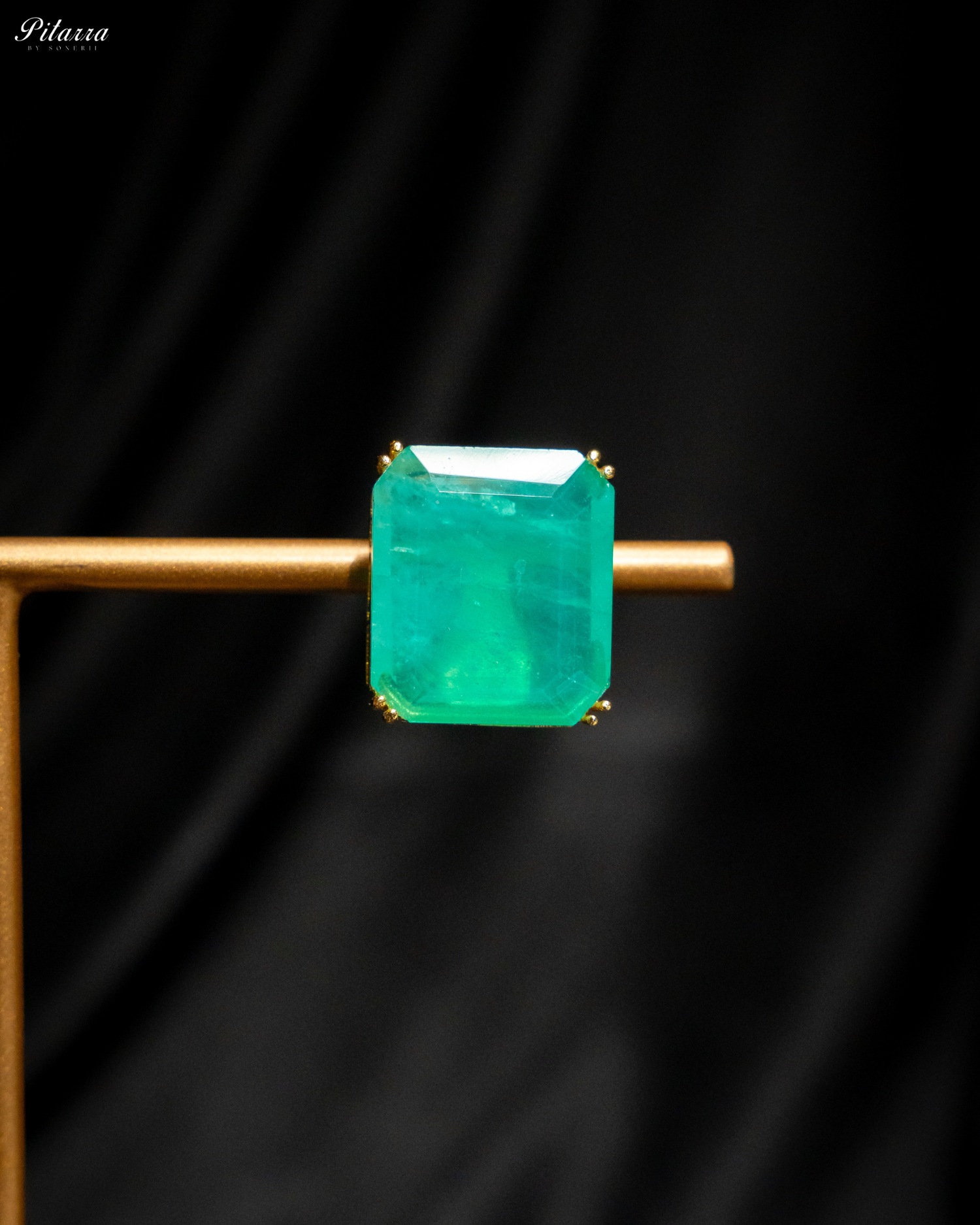 Classic Square Green CZ Necklace Set_Zoom Earrings