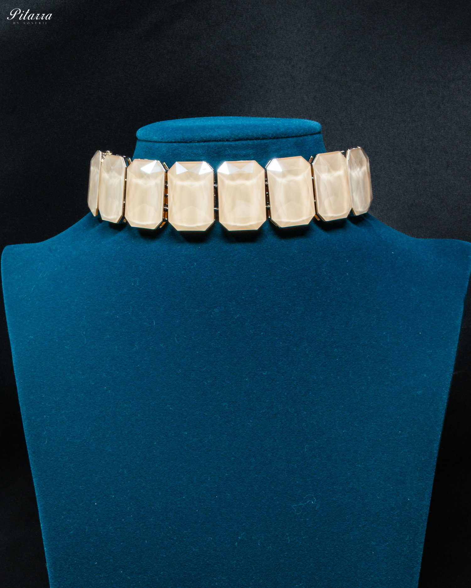 Elite Pastel Stone Crystal Choker Set_Front Imaage