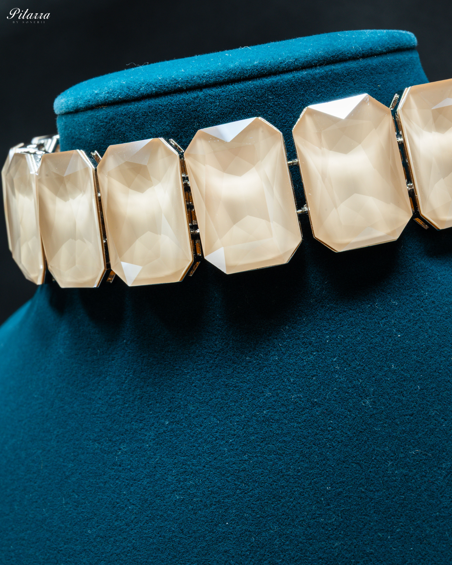 Elite Pastel Stone Crystal Choker Set_Zoom Angle
