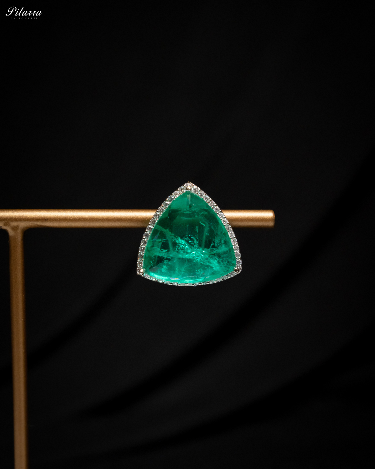 Emerald Green Colored Stone CZ Earrings_Zoom Angle