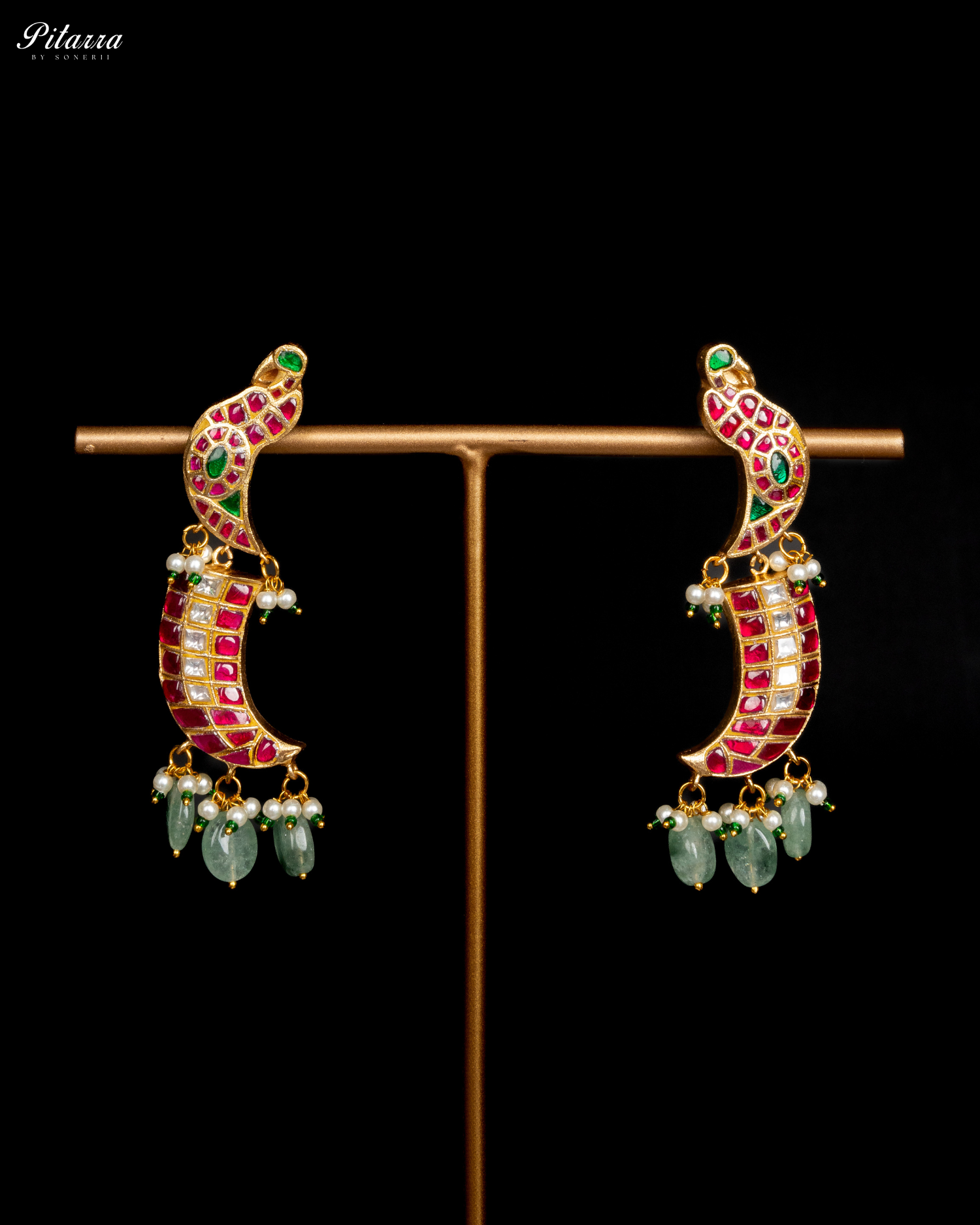 Gold Antique Traditional Kundan Necklace with Lakshmi Ji Earrings