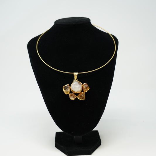 Golden Gem Pendant Necklace