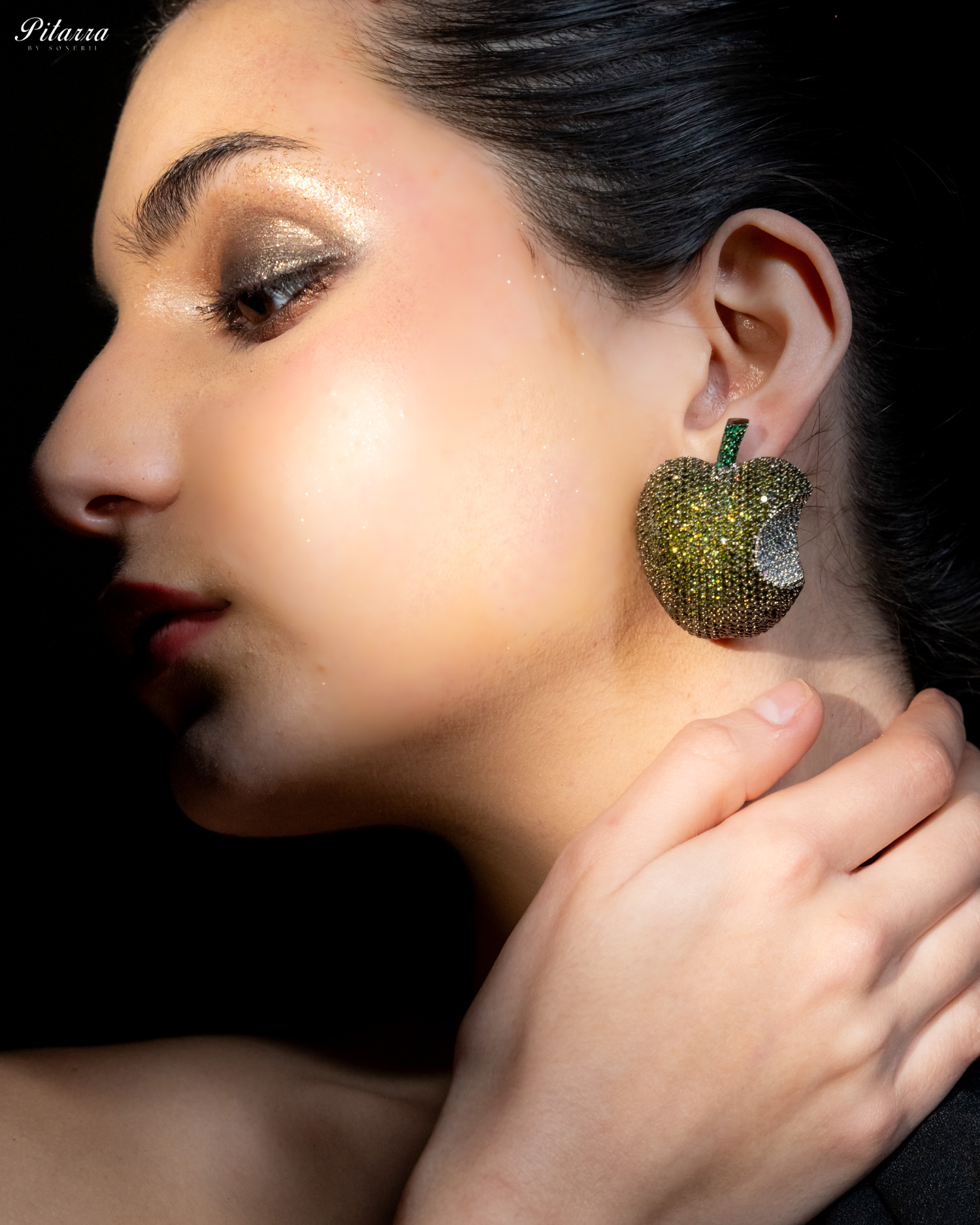 Golden Victorian Polish Earrings_Side Angle